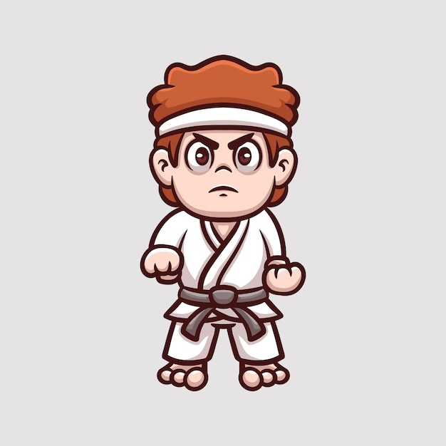 Karate Kid Angry Creative Cartoon Illustration