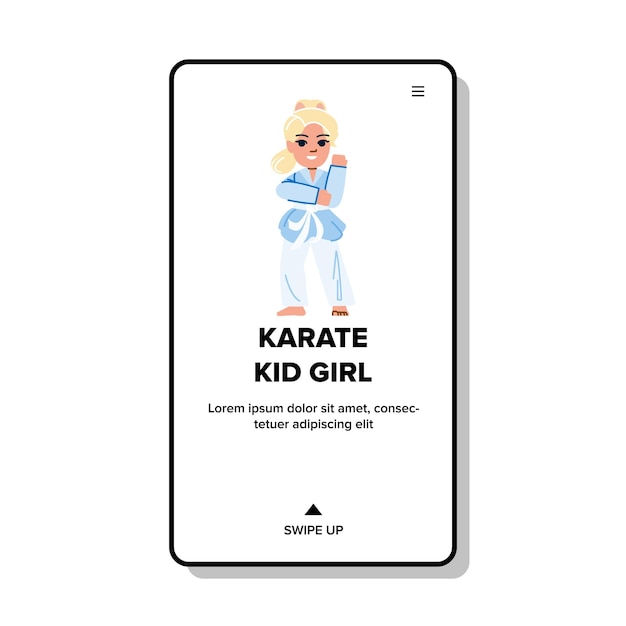 Karate kid girl vector