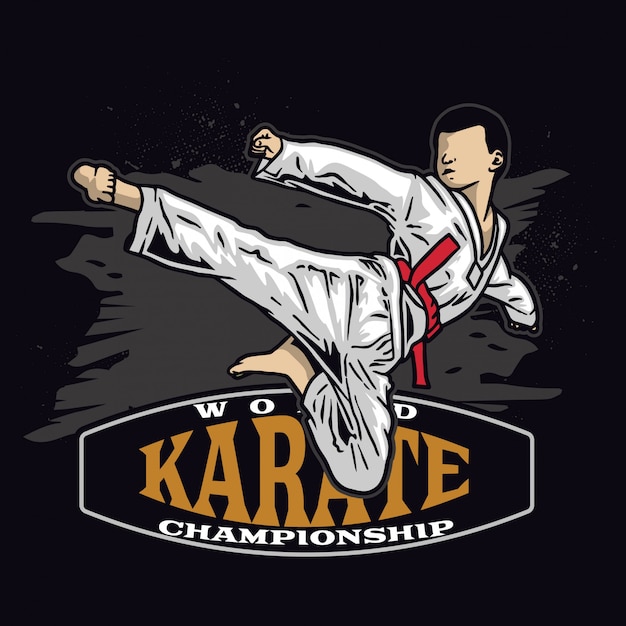 Karate kid kick in the air