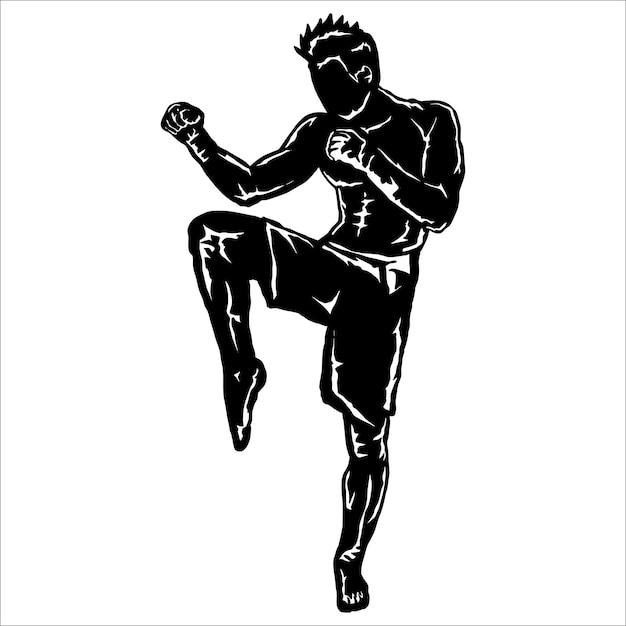 Vector karate line art vector illustration