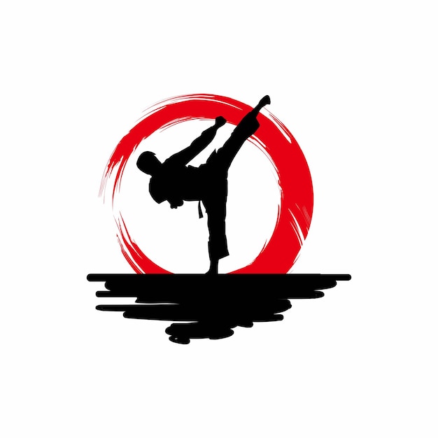 Karate logo with brush vector design