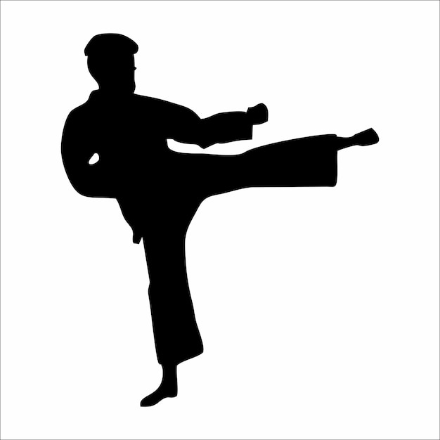 Karate martial arts silhouette