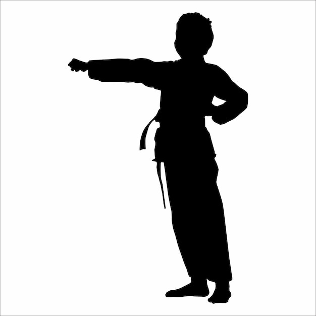 Karate martial arts silhouette