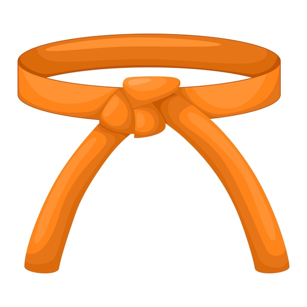 Vector karate riem oranje kleur geïsoleerd op een witte achtergrond design icoon van japanse krijgskunst in vlakke stijl