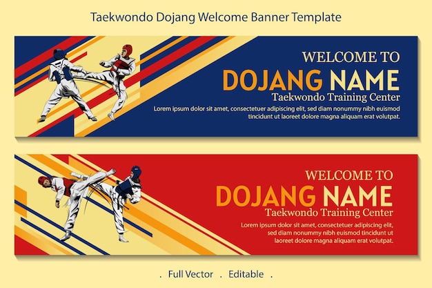 Karate training center welcome banner template