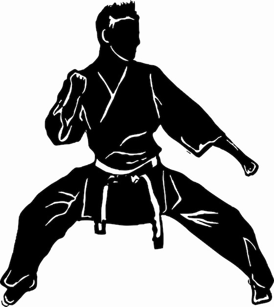 karate vechter illustratie silhouet vector