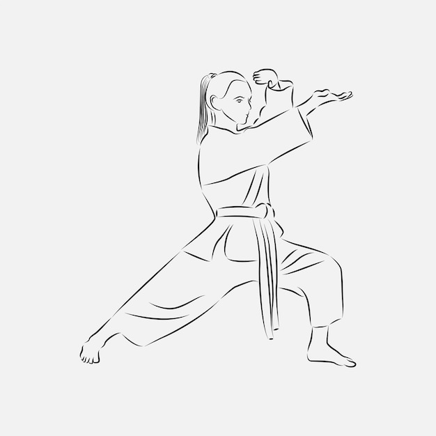 Karate vrouw vector