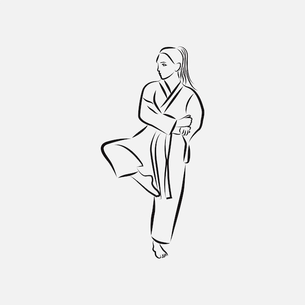 Karate Woman Vector