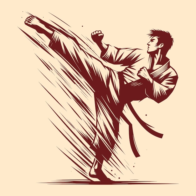 karatedo action grunge vector