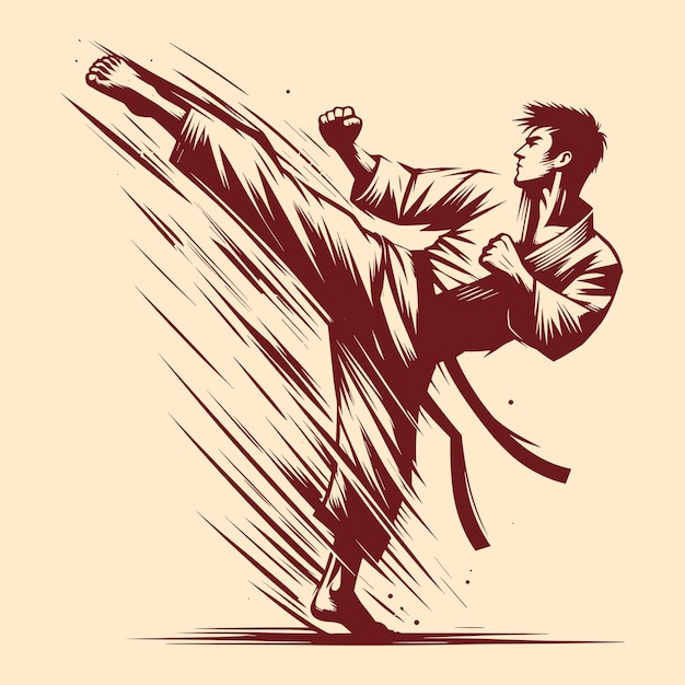 Karatedo Action Grunge Vector