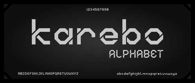 Karebo, digitaal modern alfabetlettertype met stedelijke stijlsjabloon