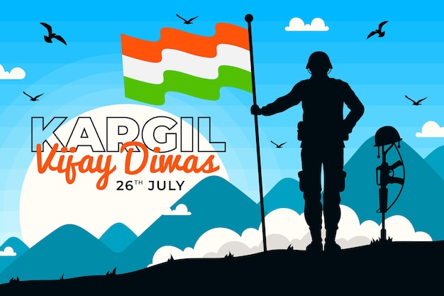 Vector kargil vijay diwas illustration