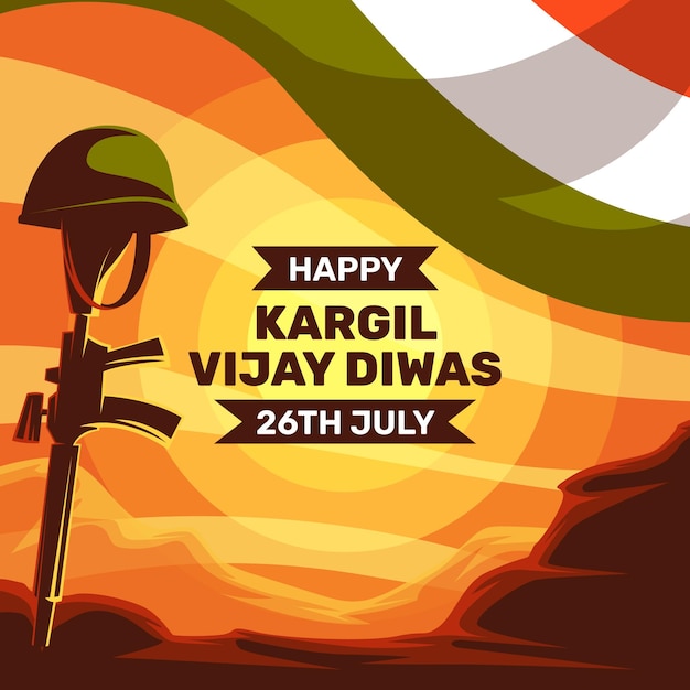 Vettore illustrazioni di kargil vijay diwas