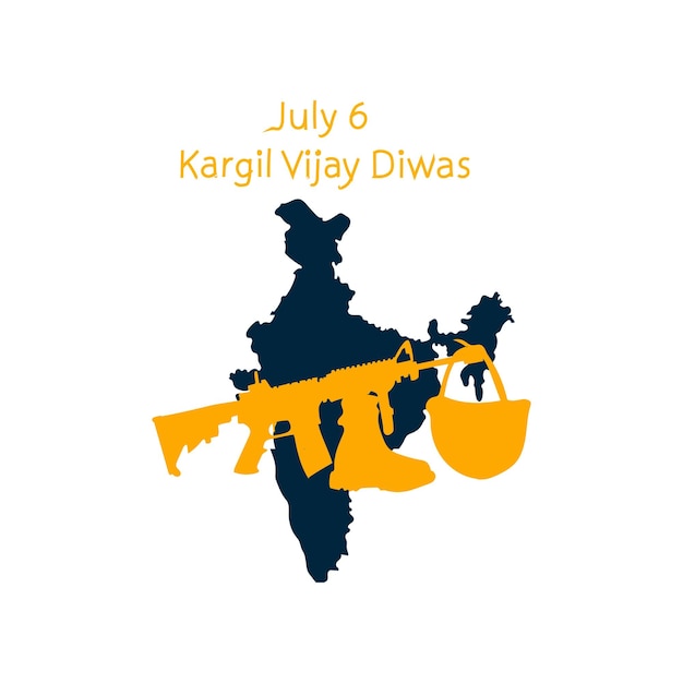 Kargil Vijay Diwas wordt gevierd op 6 juli vector