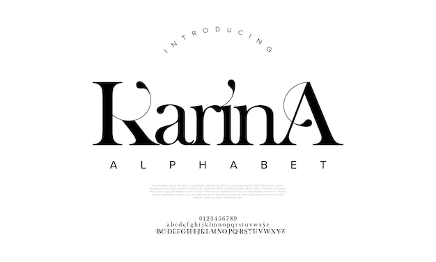 Karina creative modern urban alphabet font Digital abstract moslem futuristic fashion sport minimal