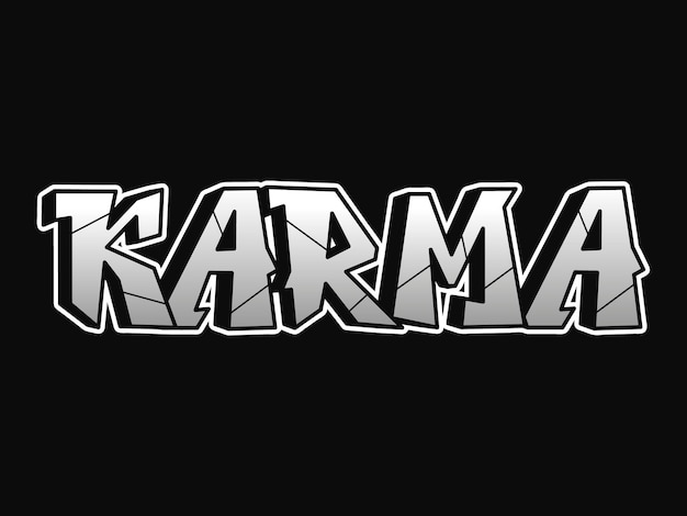 Karma woord trippy psychedelische graffiti stijl letters