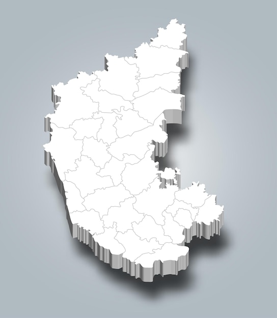 Karnataka 3d district map is a state of India