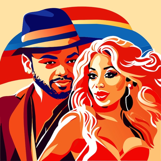 Karol g shakira tqg vector illustration