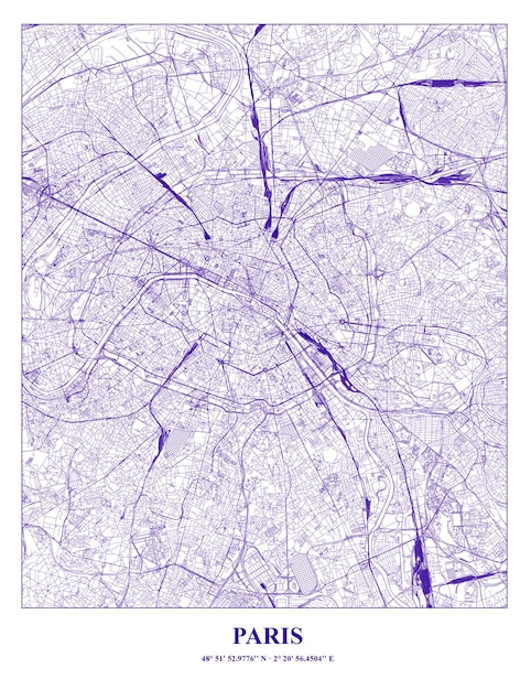 Kartelkaart van de hoofdstad van Parijs