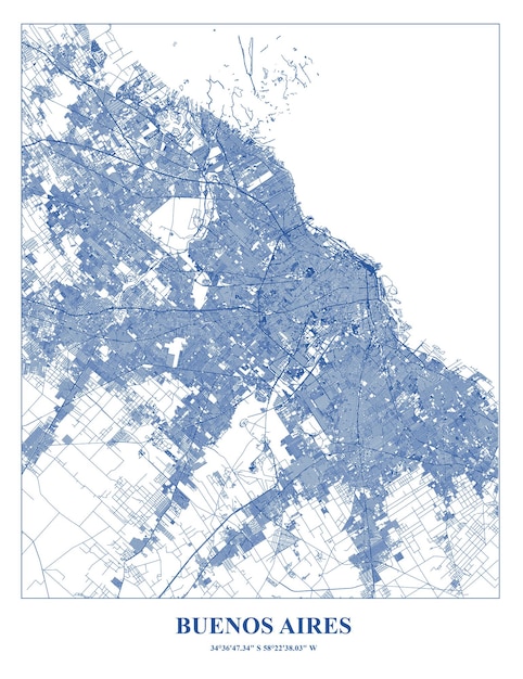 Kartelkaart van de stad Buenos Aires