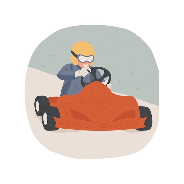 Karting isolated cartoon vector illustration