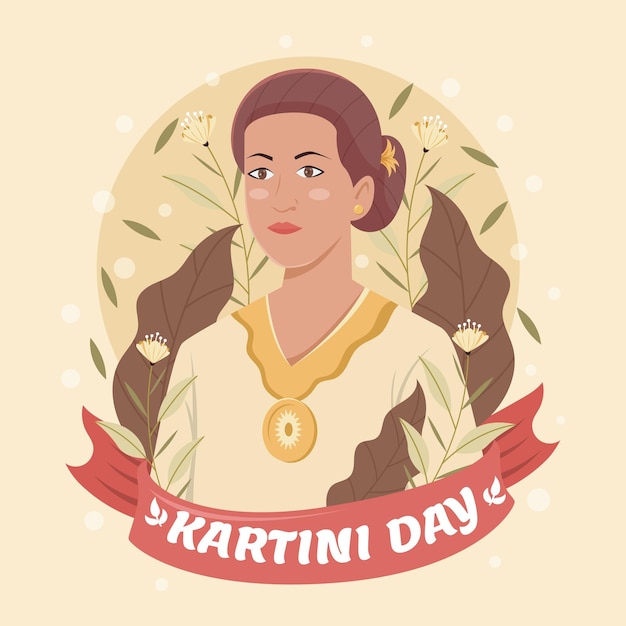 Vector kartini day flat vector concept