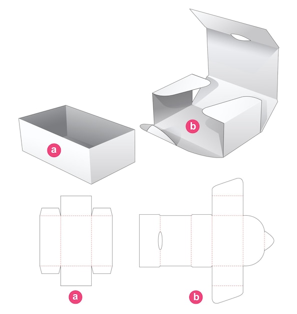 Kartonnen doos en omslag gestanst sjabloon
