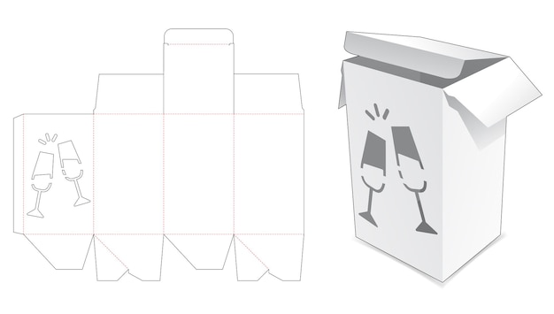 Kartonnen doos met uitgesneden sjabloon voor vieringen