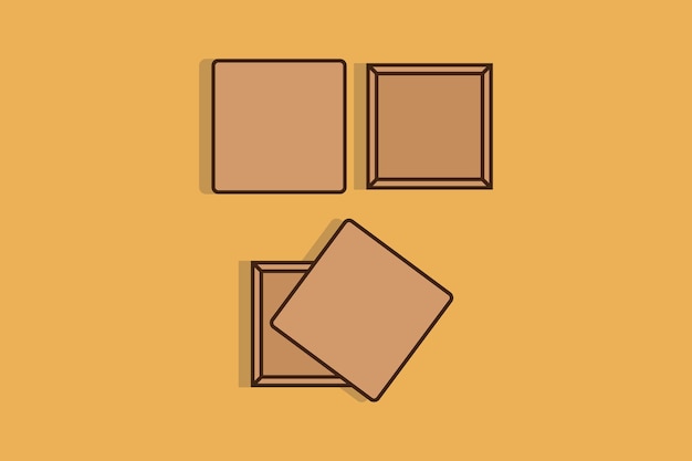 Kartonnen dozen bovenaanzicht vectorillustratie Zakelijke en vracht object pictogram concept