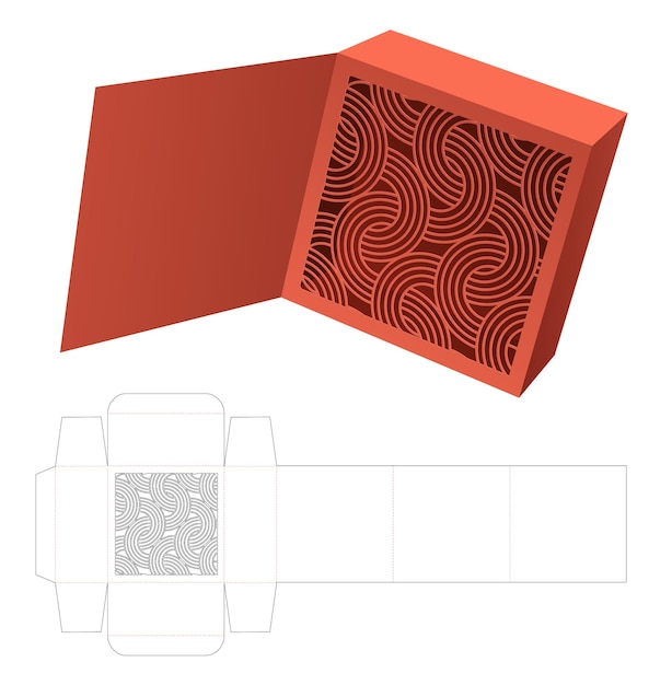 Kartonnen flip-doos met verborgen, gebogen patroonvenster gestanst sjabloon