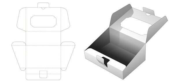 Kartonnen helling flip-box gestanst sjabloon