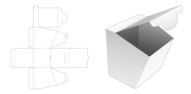 Kartonnen opening verpakking doos gestanst sjabloon