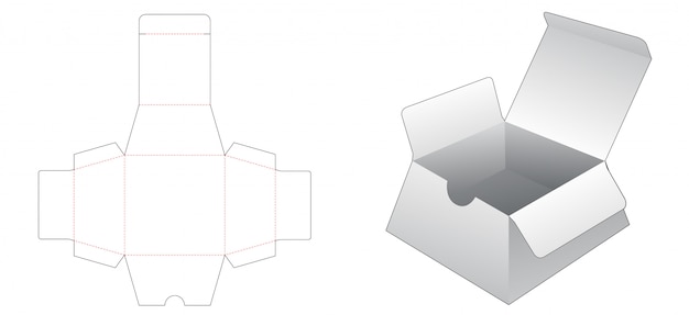 Kartonnen trapeziumvormige doos gestanst sjabloon