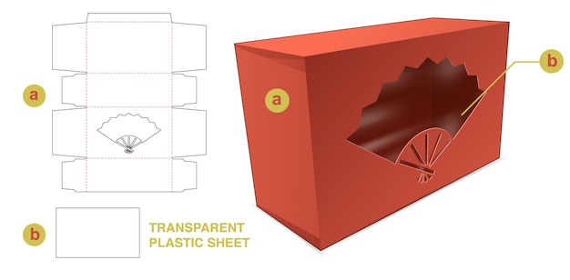 Kartonnen verpakking met Chinees papier leuk venster en doorzichtige plastic vel gestanste sjabloon