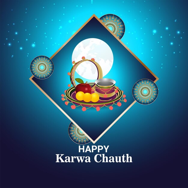 Vector karwa chauth indian festival banner design