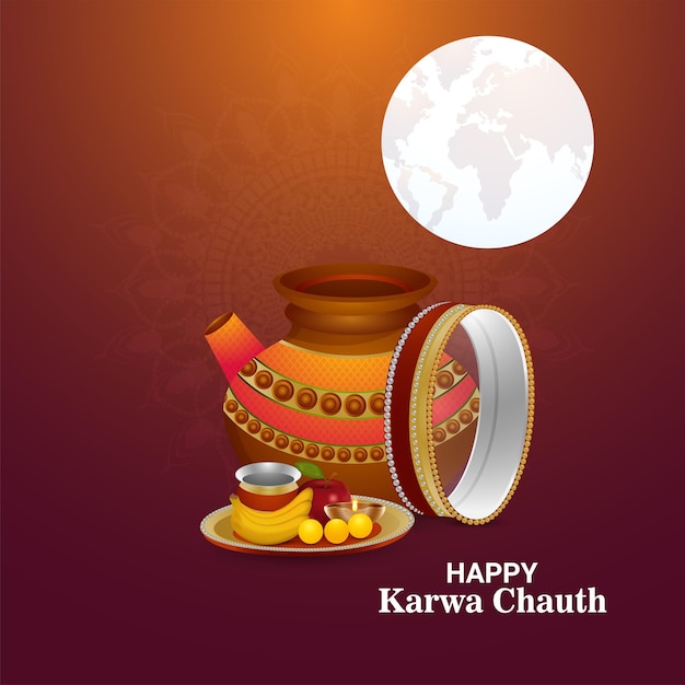 Karwa chauth インドの伝統的な祭りの背景