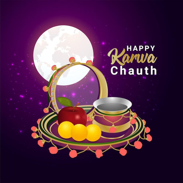 Karwa chauth Indiase traditionele festival achtergrond