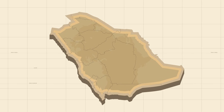 वेक्टर kas map kingdom of saudi arabia map stroke riyadh editable stroke editable line