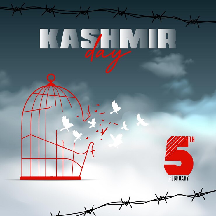 वेक्टर kashmir day illustration instagram post