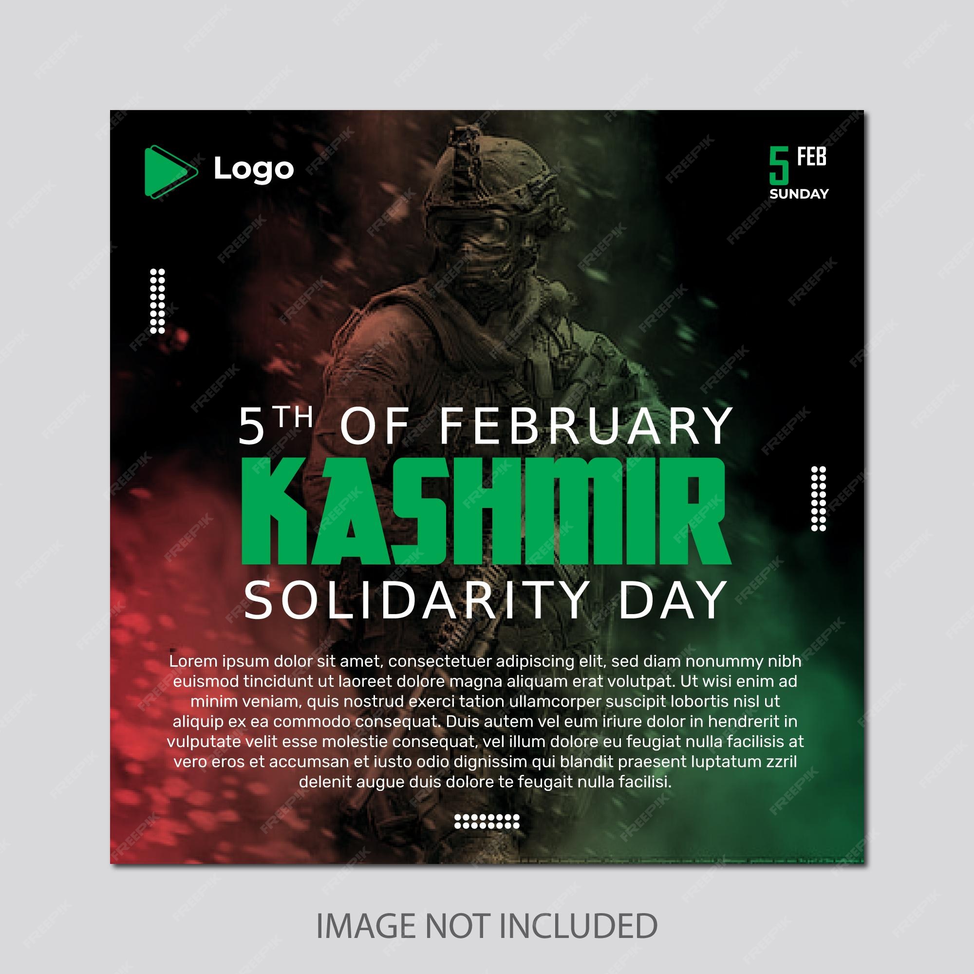 Premium Vector Kashmir day social media banner poster design template