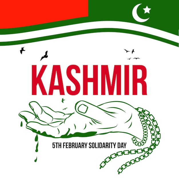 kashmir solidarity day 5th february  vector