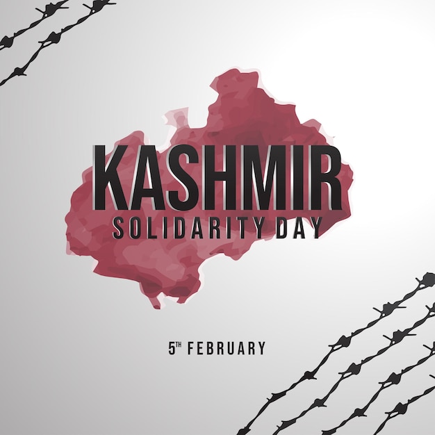 Вектор День солидарности кашмира 5 февраля