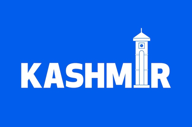 Kasjmir. Kashmir city conceptueel logotype met iconische plaats.