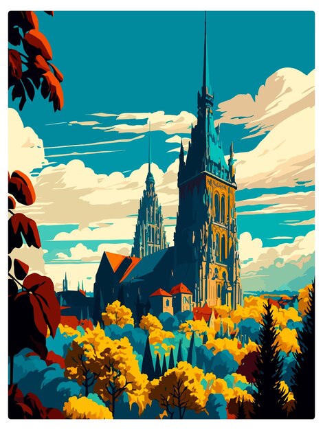 벡터 카셀 독일 빈티지 여행 포스터 기념품 포스트카드 초상화 그림 wpa 일러스트레이션