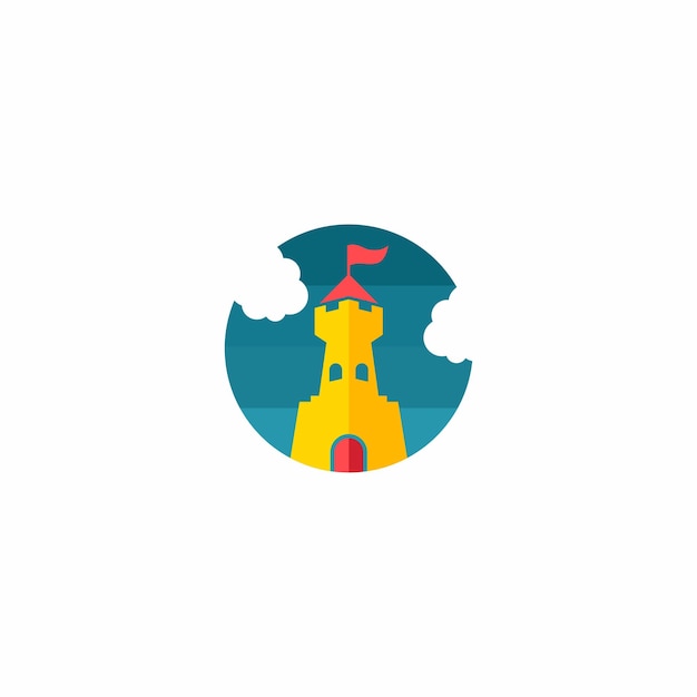 kasteel bouwen vector logo ontwerp