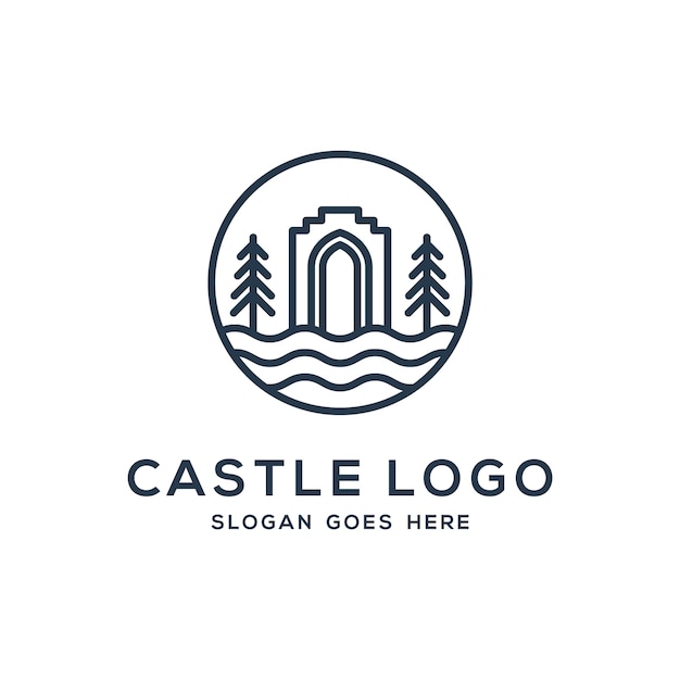 Kasteel logo concept, kasteeltoren