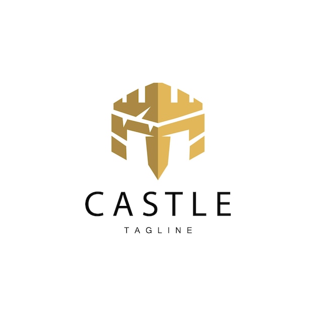 Kasteel Logo Elegante Luxe Eenvoudig Ontwerp Koninklijk Kasteel Vector Schild Templet Illustratie Pictogram