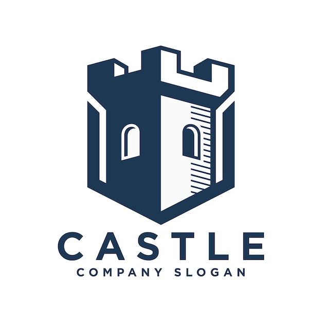 Vector kasteel logo ontwerp vector sjabloon