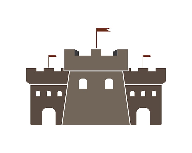 Vector kasteel logo pictogram vector illustratie ontwerpsjabloon