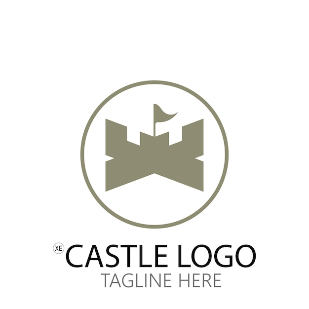 Kasteel logo symbool vector illustratie ontwerpsjabloon